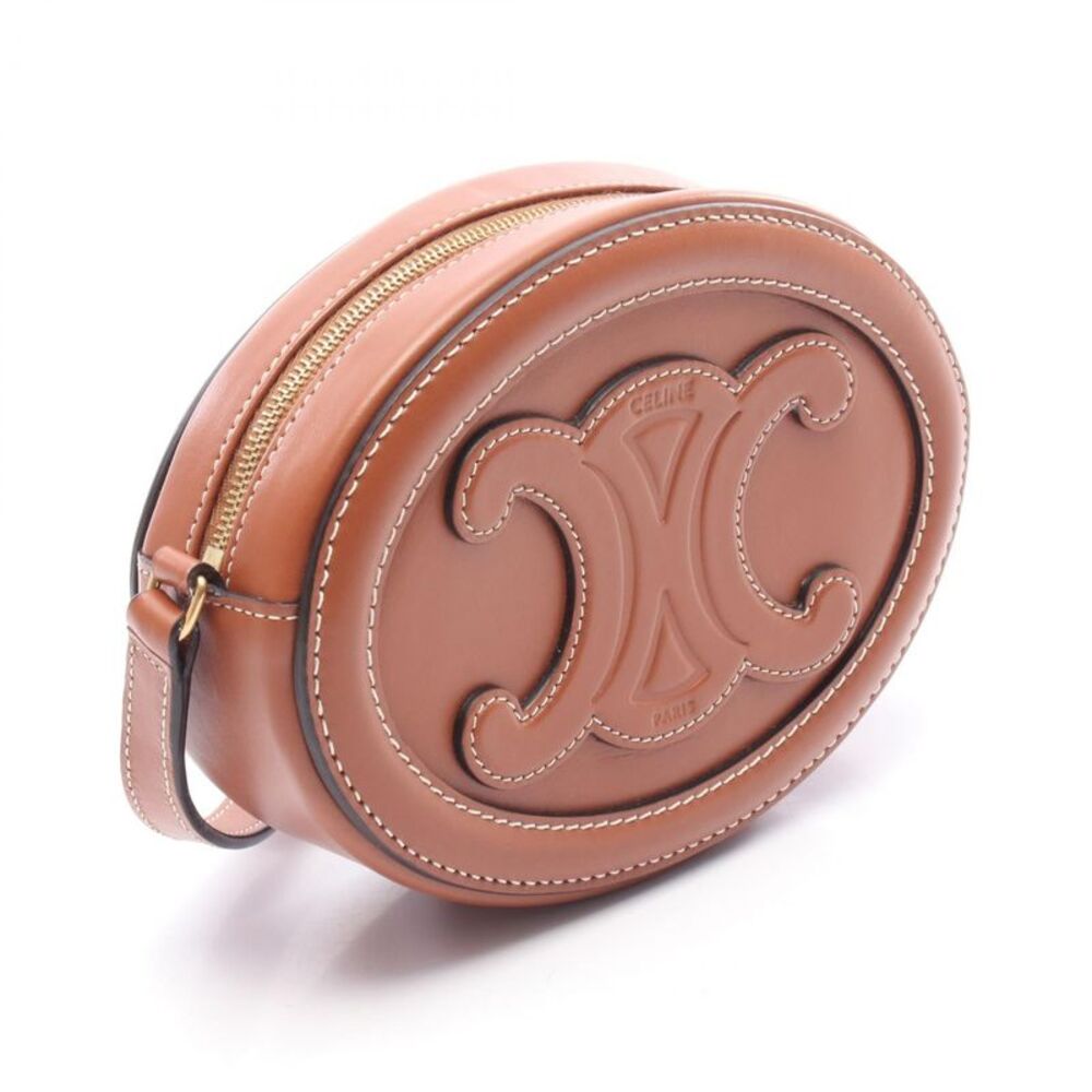 Celine Leather Triomphe Shoulder Bag Brown - Picture 3 of 6